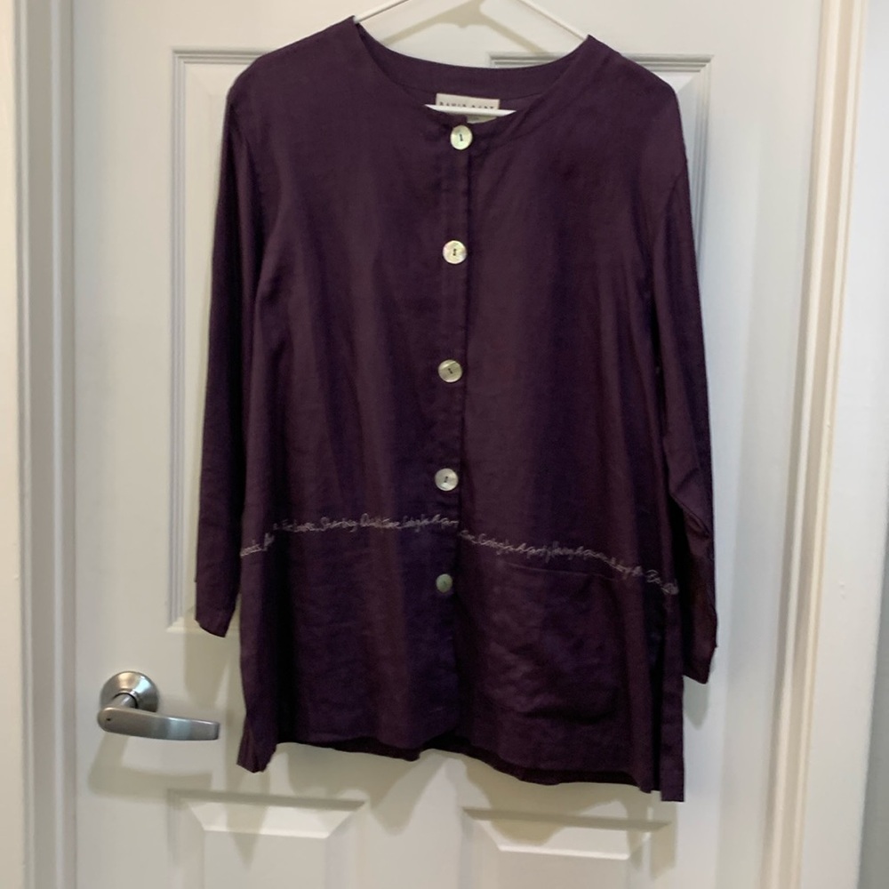 Plum linen tunic/ jacket